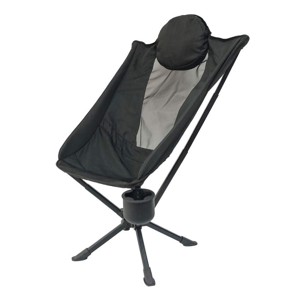 Outdoor Camping High Chair - High Back Swivel Folding Chair Outdoor