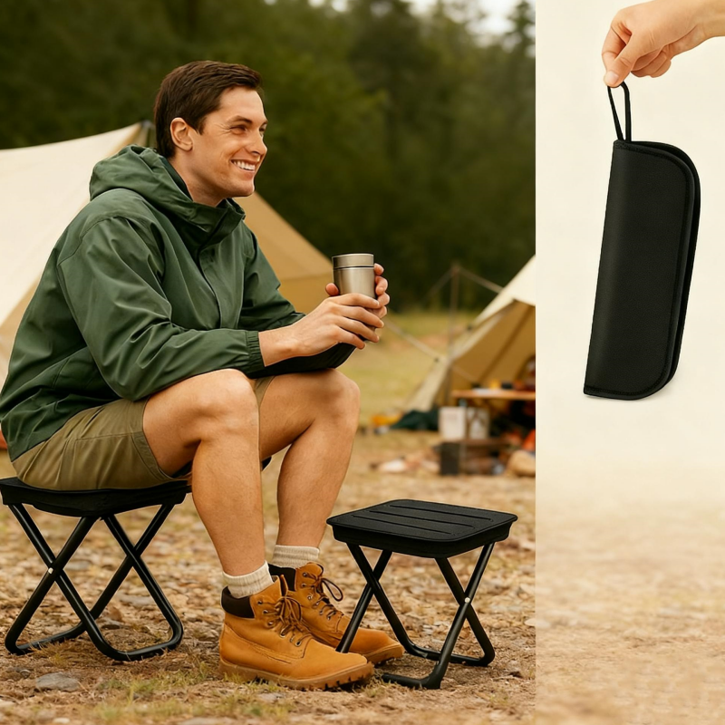 Outdoor Camping High Chair - 1-Piece Travel Pen Case Fishing Stool