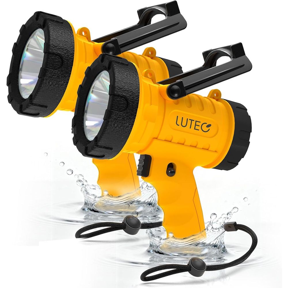 Battery Outdoor Camping - 2-Pack Rechargeable 90,000 Lux Spotlight Flashlight,
