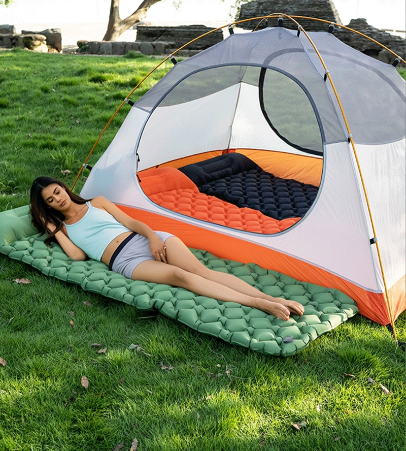 Outdoor Inflatable Camping Tent With Air Pump - Inflatable Mattress Sleeping Pad Ultralight Camping