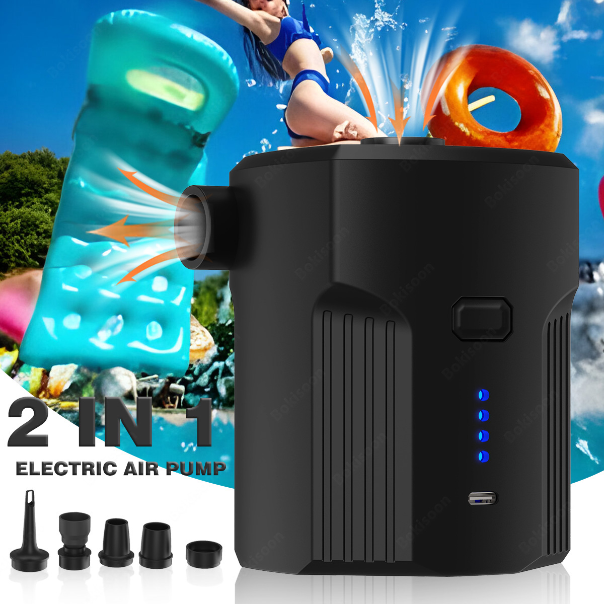 Outdoor Inflatable Camping Tent With Air Pump - Portable Electric Air Pump for Inflatables