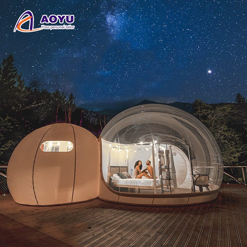 Outdoor Camping Inflatable Tent - AOYU Two Transparent Inflatable Bubble Tent