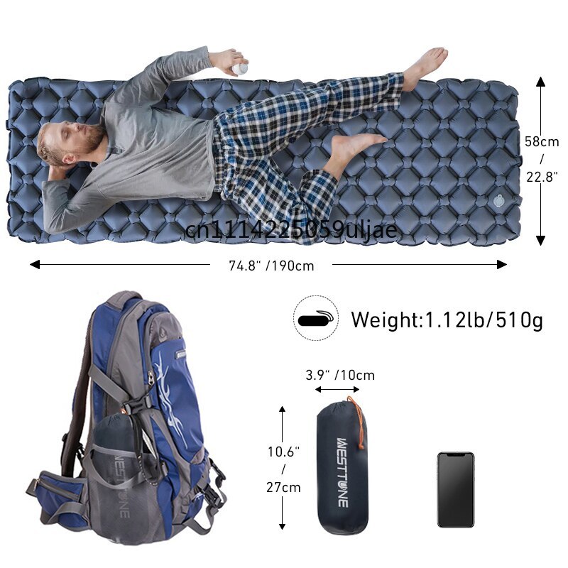 WESTTUNE Camping Sleeping Pad  - Outdoor Inflatable Camping Tent With Air Pump recensie en prijs