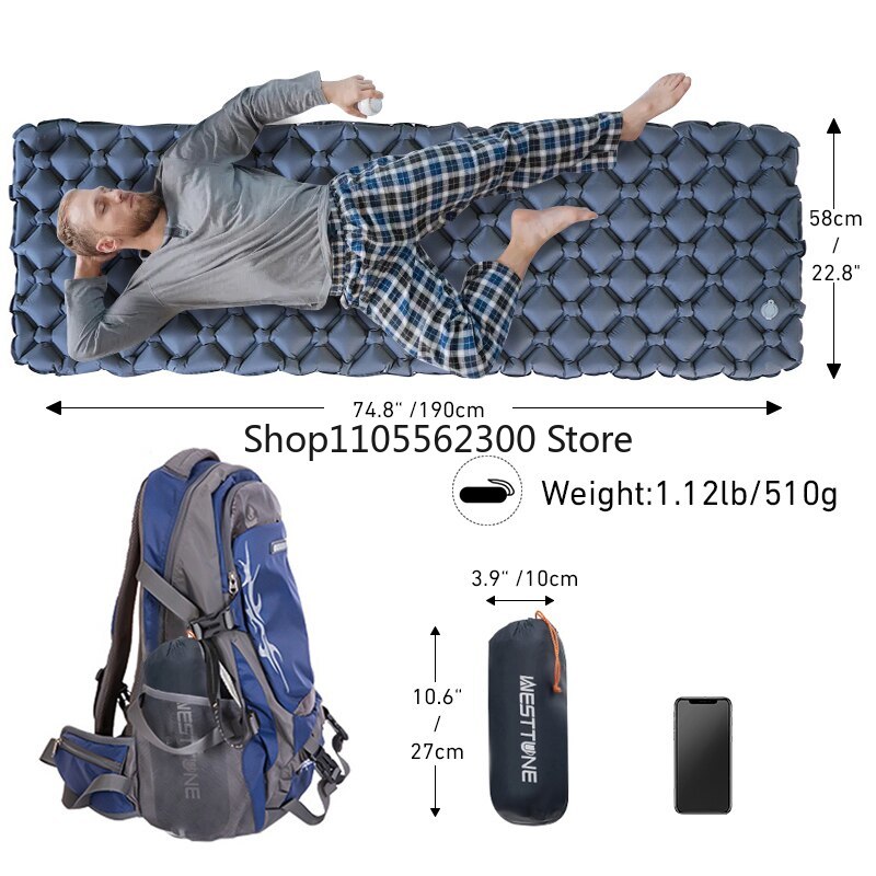 WESTTUNE Camping Sleeping Pad  - Outdoor Inflatable Camping Tent With Air Pump recensie en prijs