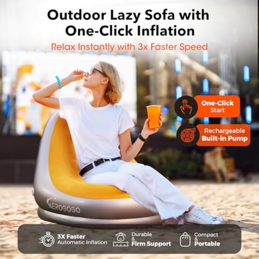 Inflatable Chair with Built-in - Outdoor Camping High Chair recensie en prijs