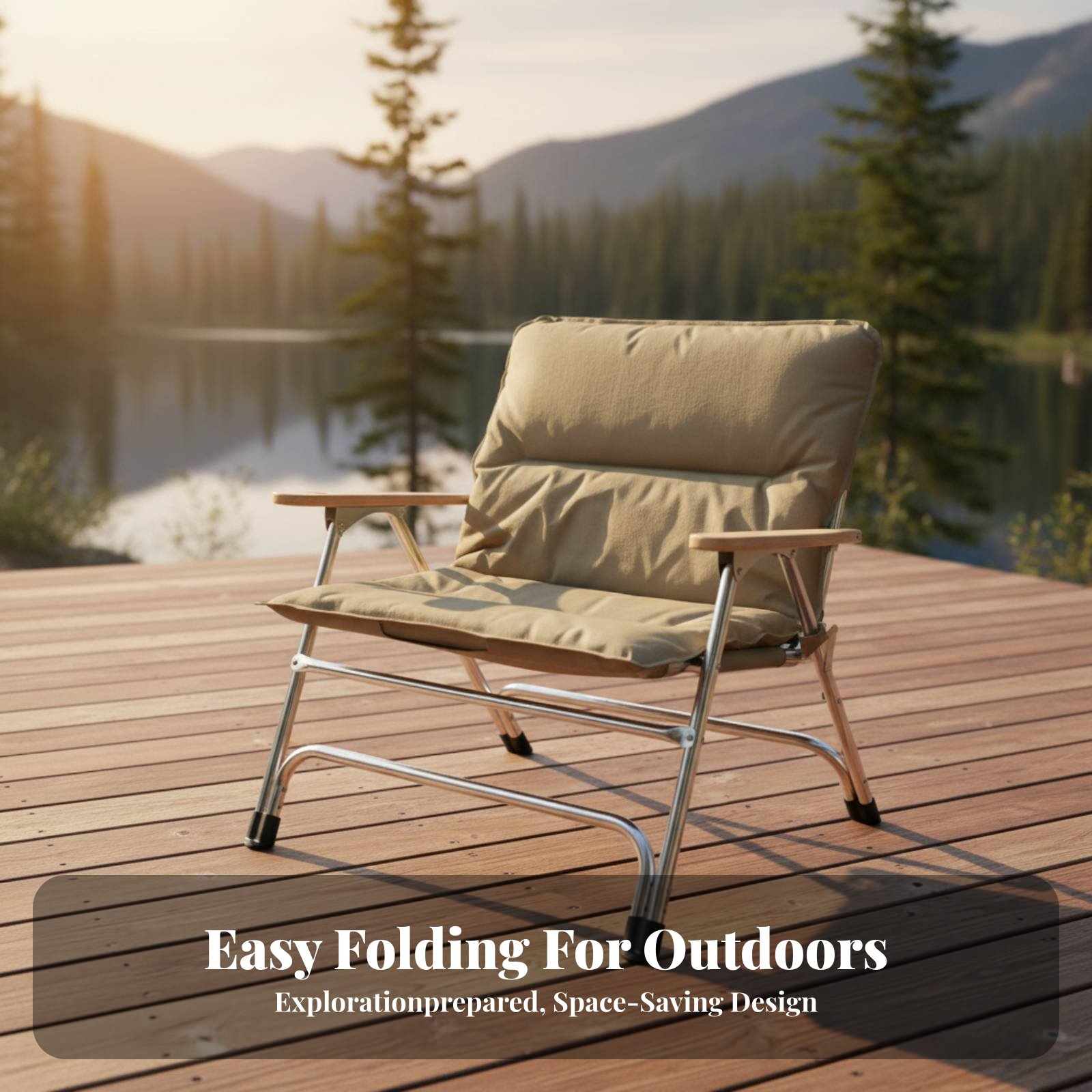 Padded Cushioned Armchair Fold - Outdoor Camping Meals recensie en prijs