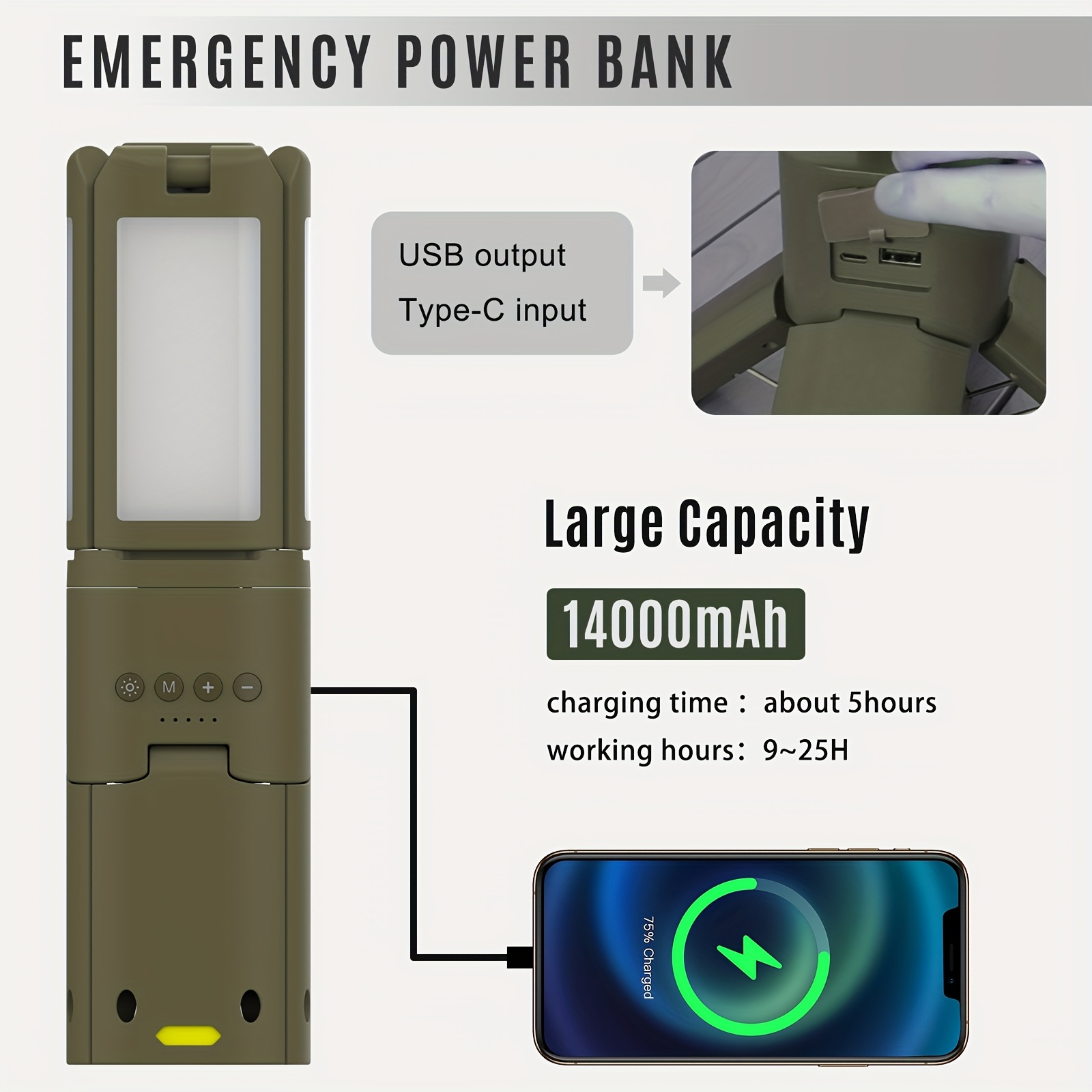 Camping Lantern, 14000mAh Rech - Outdoor Camping Hiking recensie en prijs