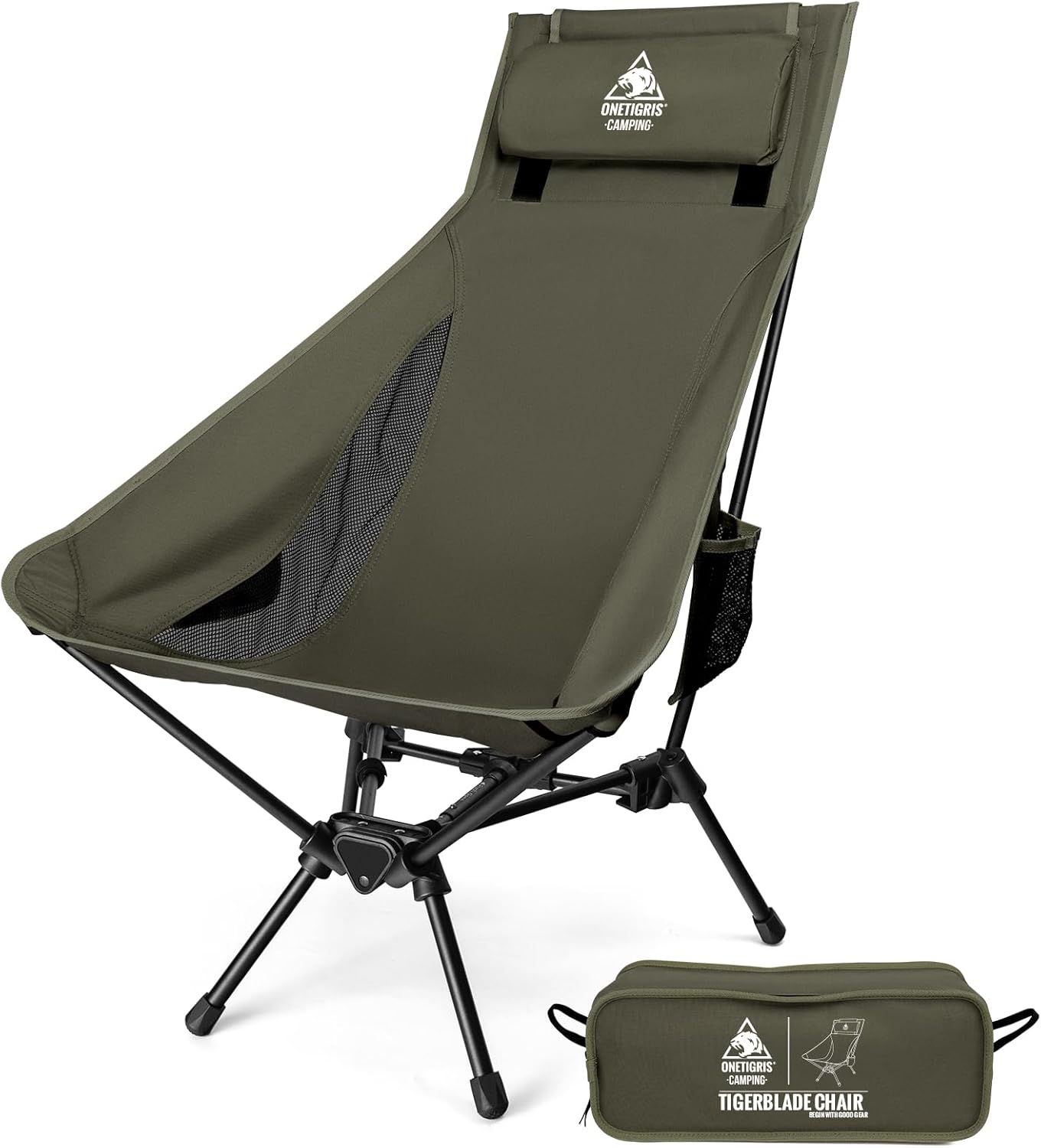 High Back Camping Chair with P - Outdoor Camping High Chair recensie en prijs
