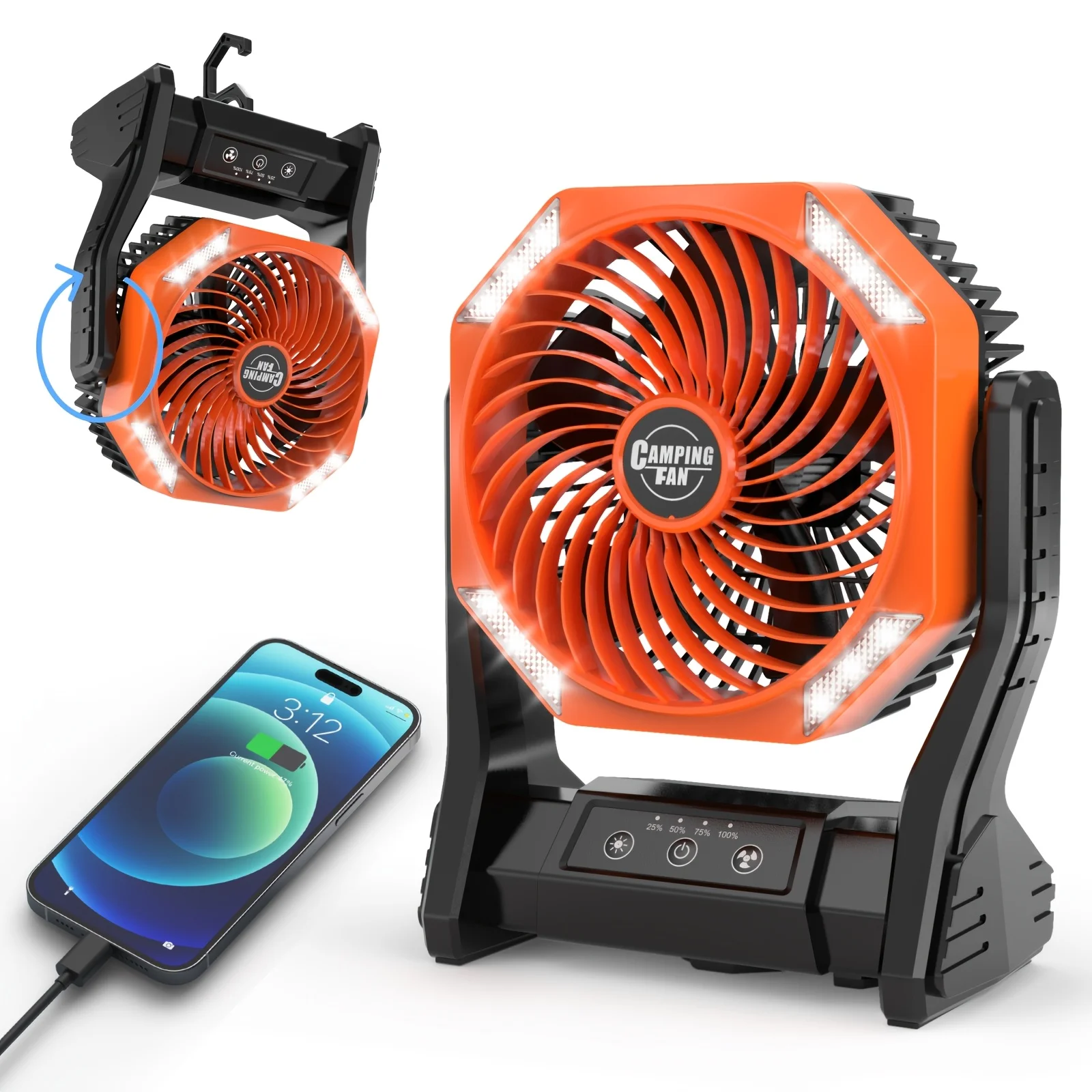 DDHOME 20000mAh Camping Fan wi - Outdoor Camping Fans recensie en prijs