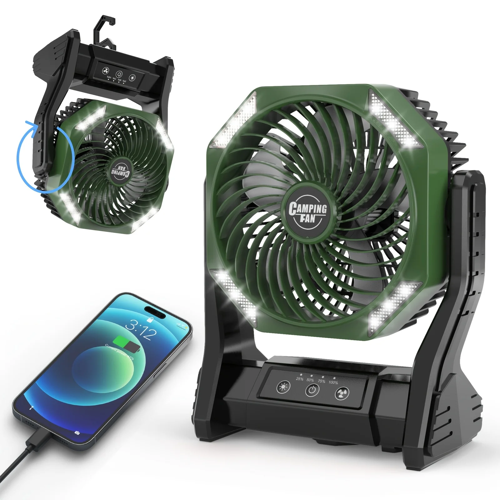 DDHOME 20000mAh Camping Fan wi - Outdoor Camping Fans recensie en prijs