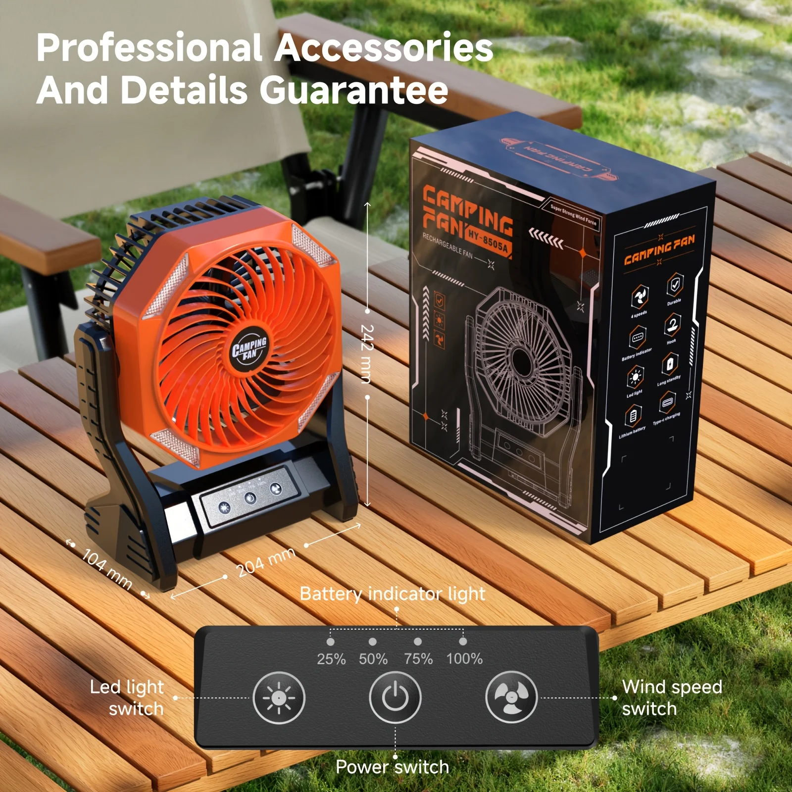 DDHOME 20000mAh Camping Fan wi - Outdoor Camping Fans recensie en prijs