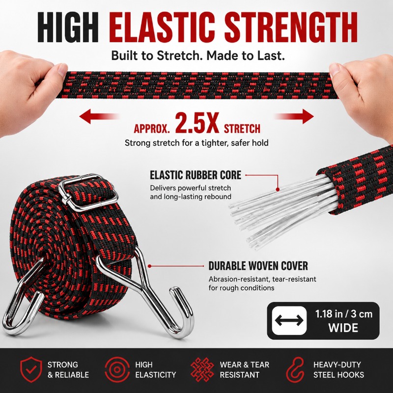 3cm Wide Elastic Cargo Strap 1 - Camping Rope recensie en prijs