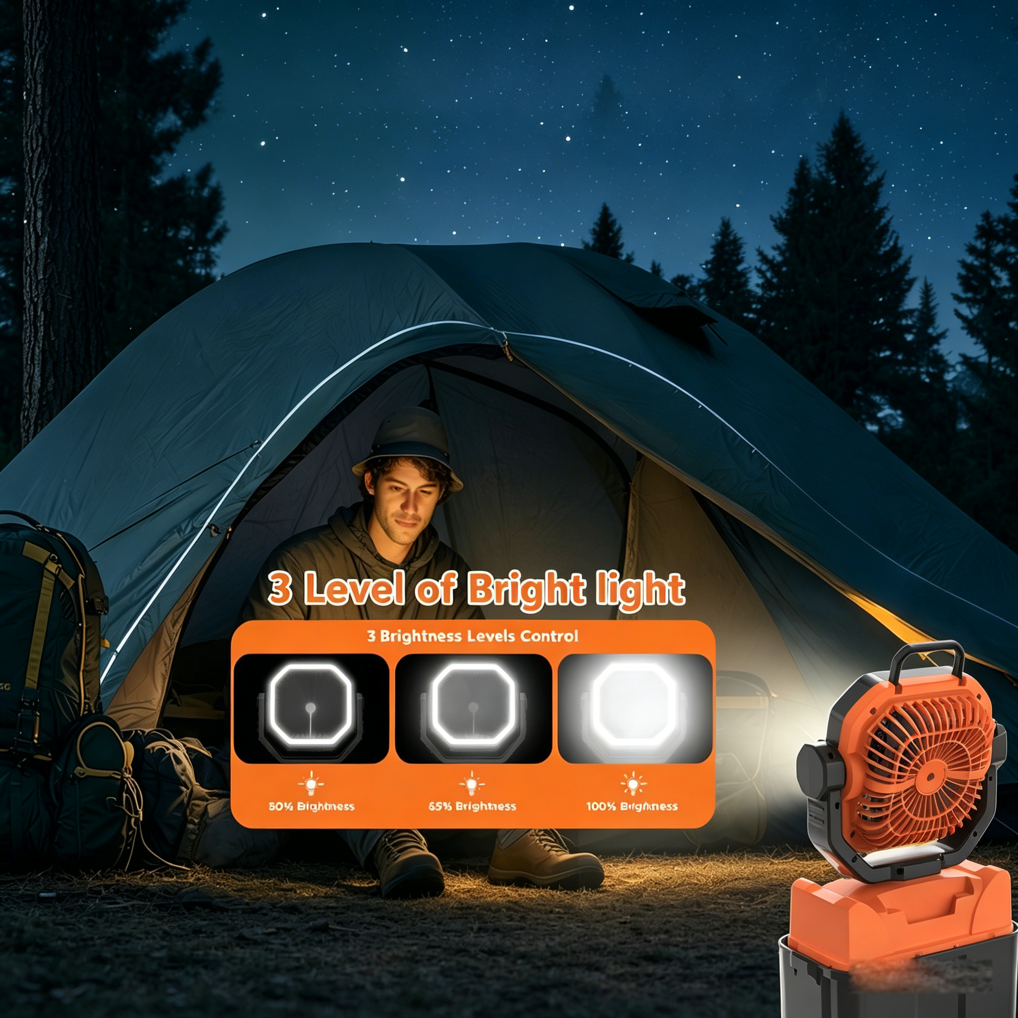 30000mAh Spray Camping Fan wit - Outdoor Camping Fans recensie en prijs