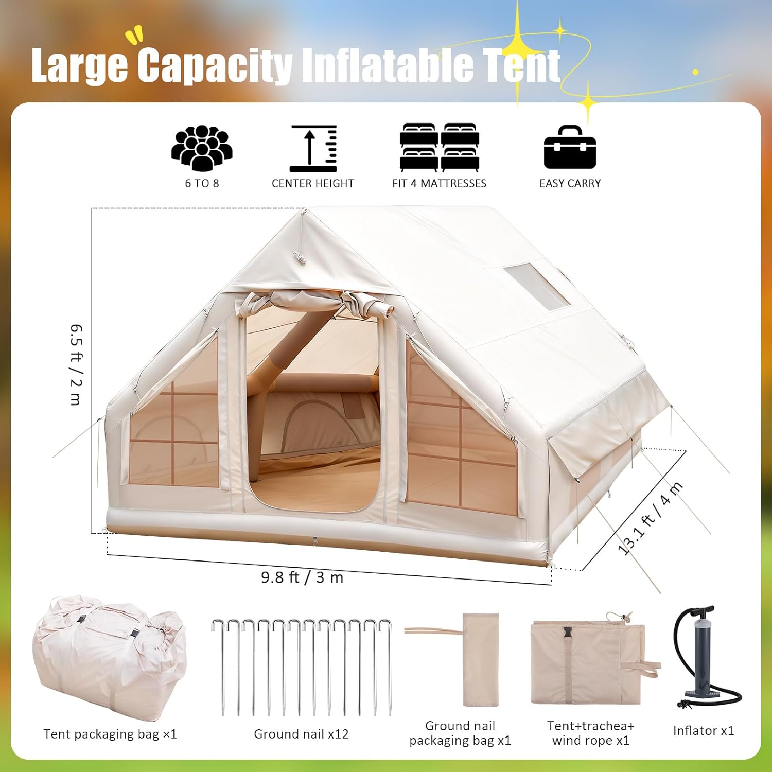 6-8 Person Inflatable Camping  - Outdoor Camping Inflatable Tent recensie en prijs