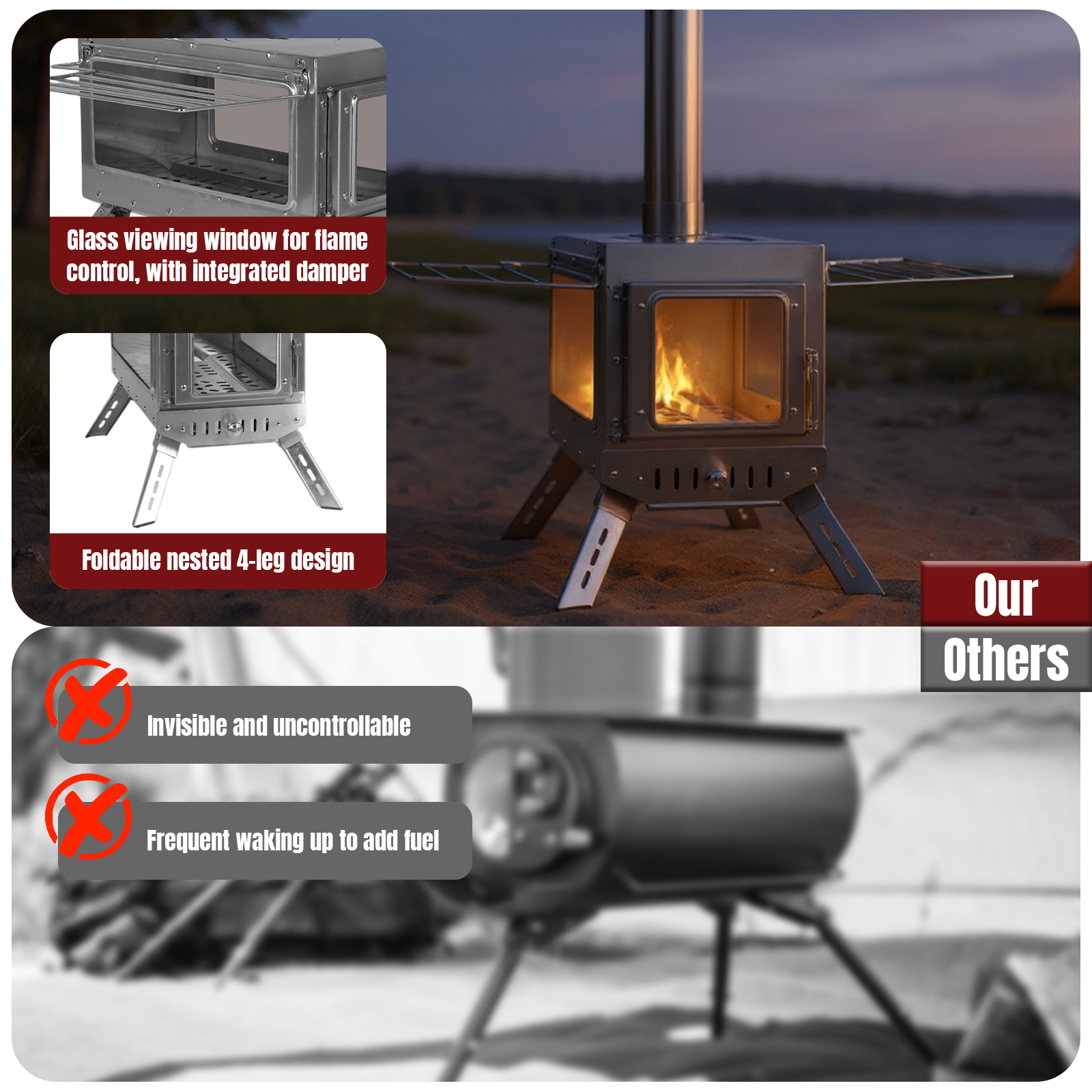 Outdoor Heating Stove with Chi - Outdoor Camping Heater For Tent recensie en prijs