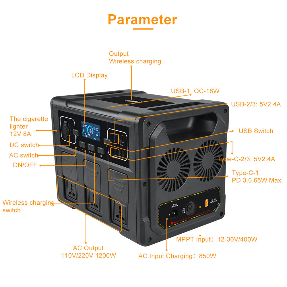 1200W Portable Solar Generator - Battery Outdoor Camping recensie en prijs