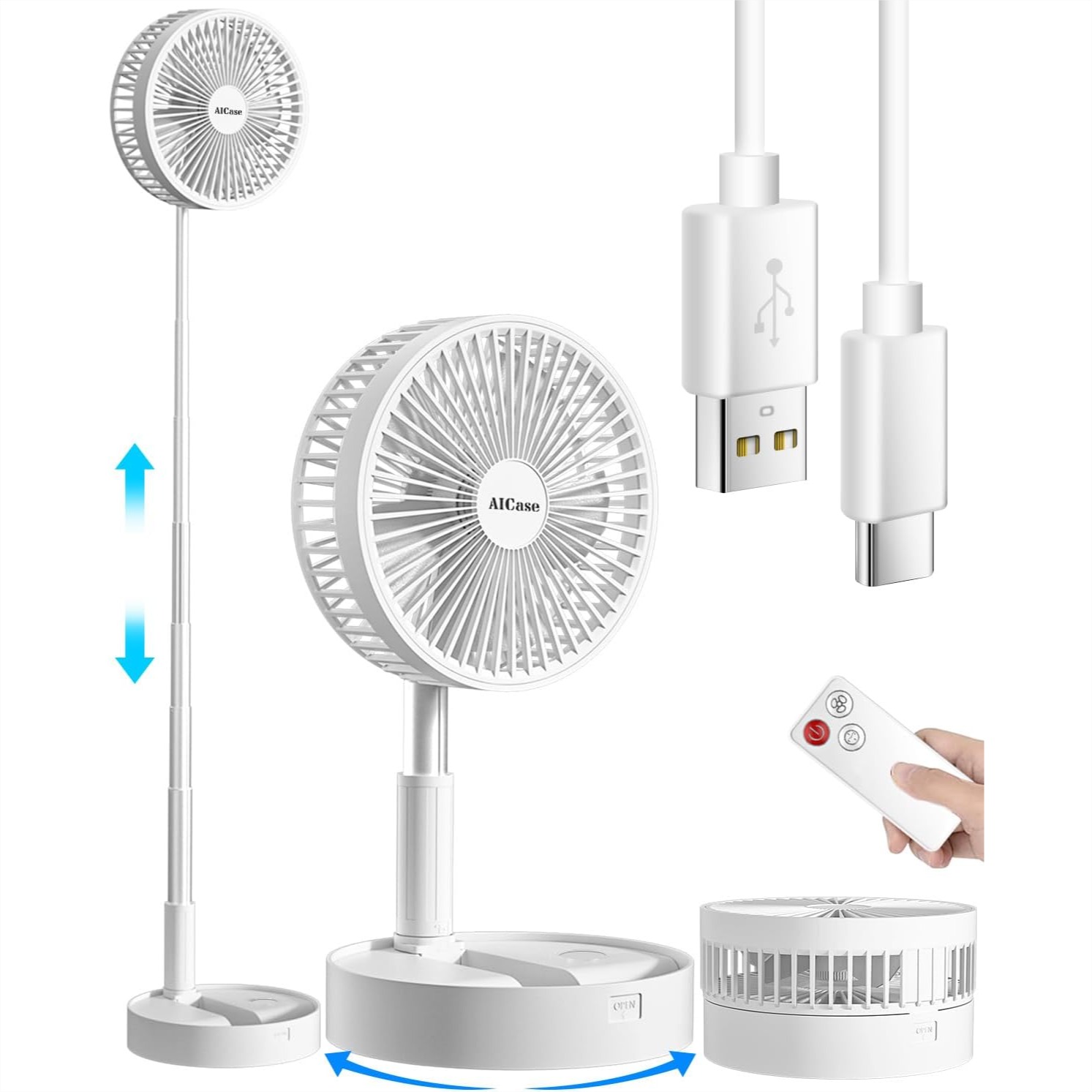 Folding Portable Stand Fan wit - Outdoor Camping Fans recensie en prijs
