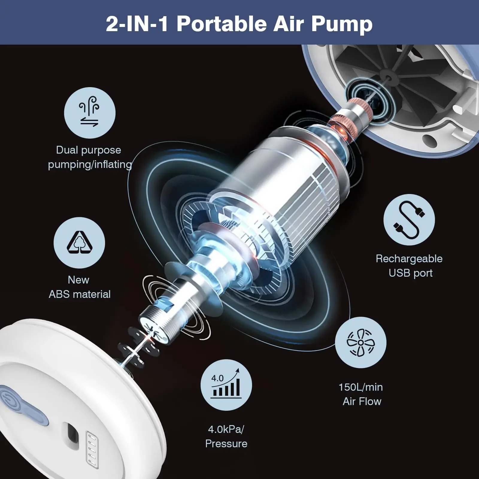 Rechargeable Electric Air Pump - Outdoor Inflatable Camping Tent With Air Pump recensie en prijs