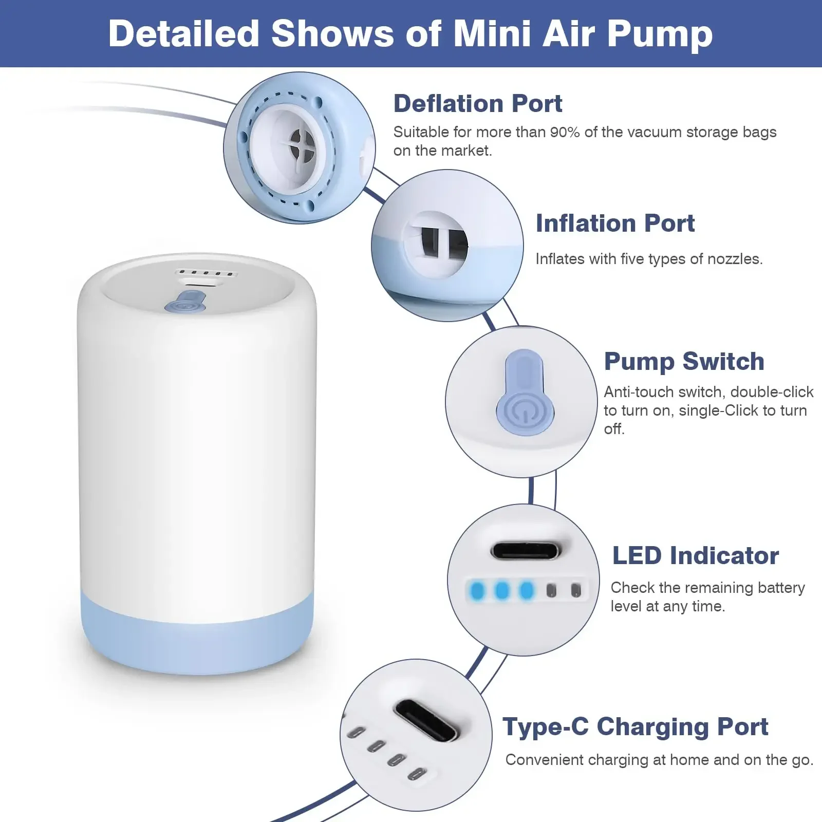 Rechargeable Electric Air Pump - Outdoor Inflatable Camping Tent With Air Pump recensie en prijs