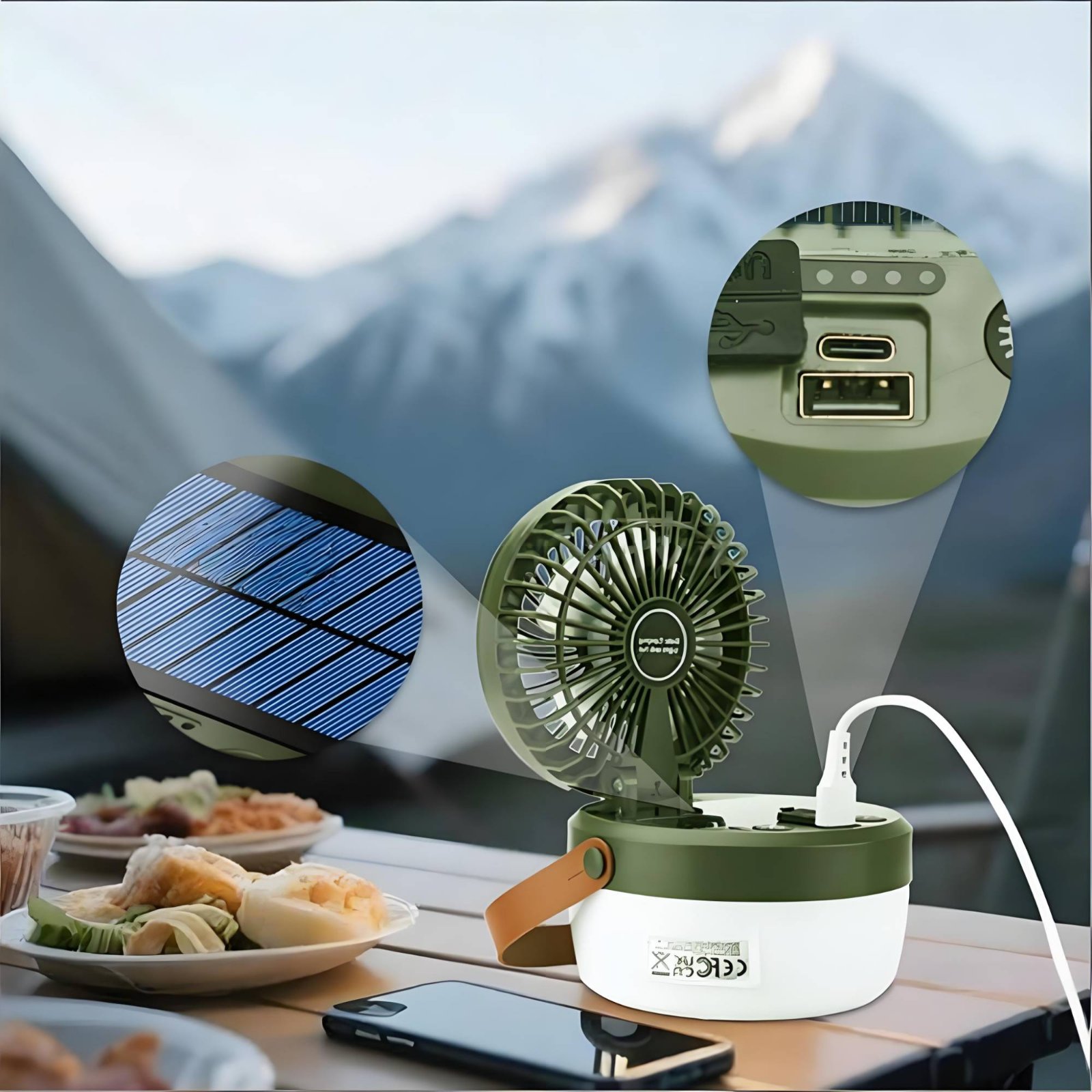 Solar Camping Fan Lantern Fold - Outdoor Camping Fans recensie en prijs