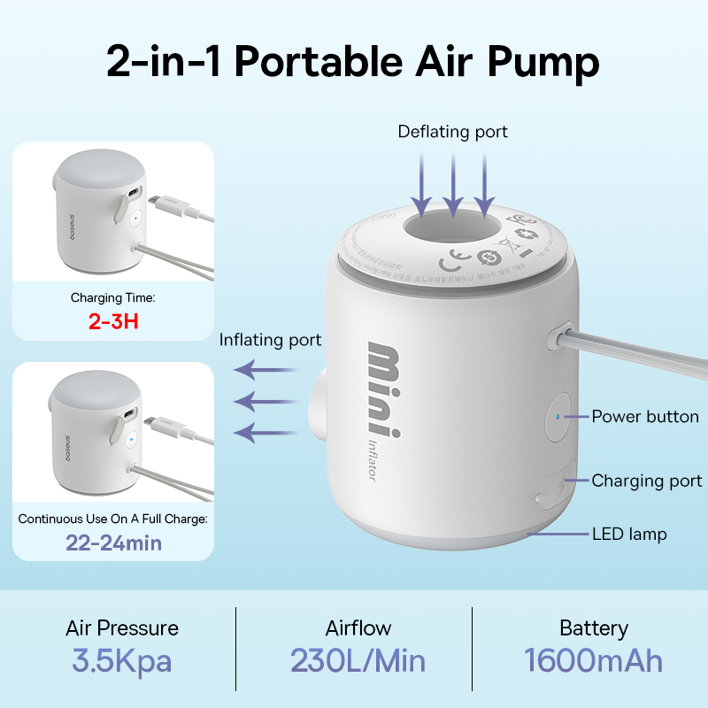 Baseus Portable Air Pump Elect - Outdoor Inflatable Camping Tent With Air Pump recensie en prijs