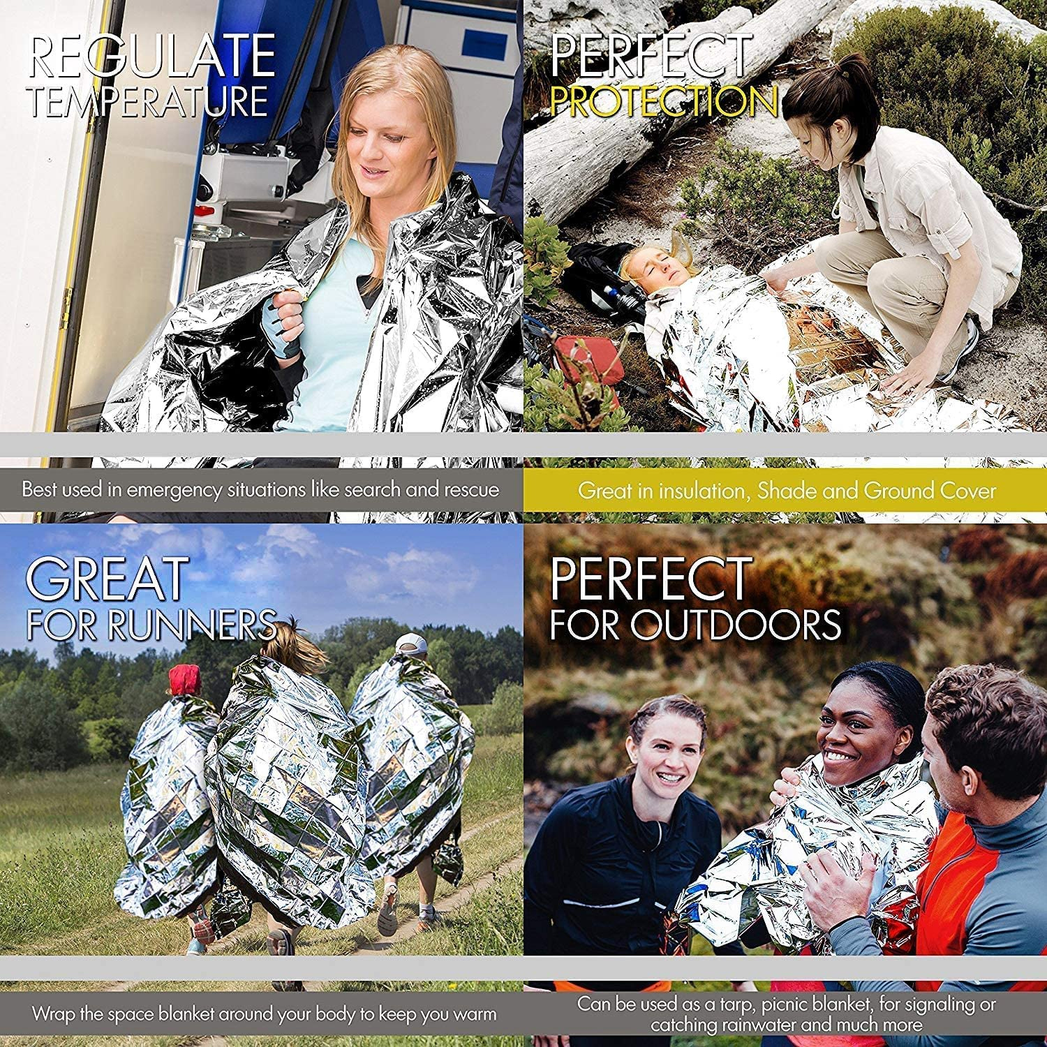 4pcs Emergency Mylar Thermal B - Emergency Mylar Blanket recensie en prijs