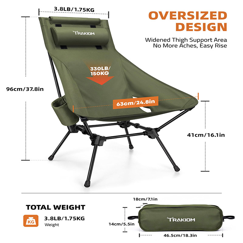 High Back Portable Compact Cam - Outdoor Camping High Chair recensie en prijs