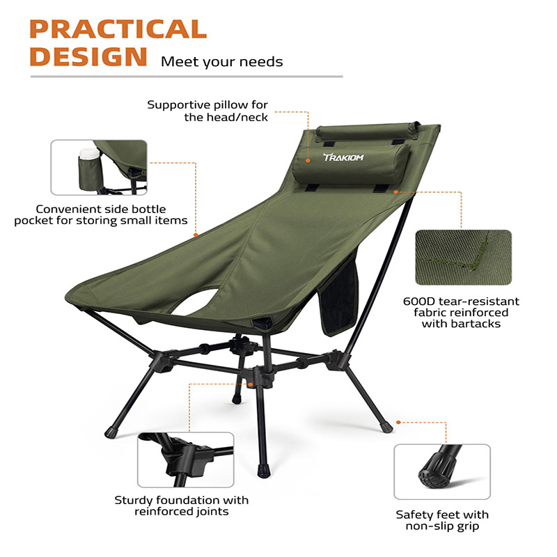 High Back Portable Compact Cam - Outdoor Camping High Chair recensie en prijs