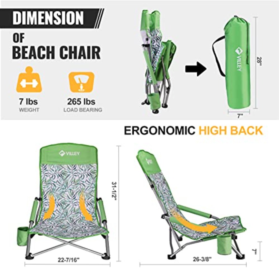Low Beach Chairs for Adults 2  - Outdoor Camping High Chair recensie en prijs