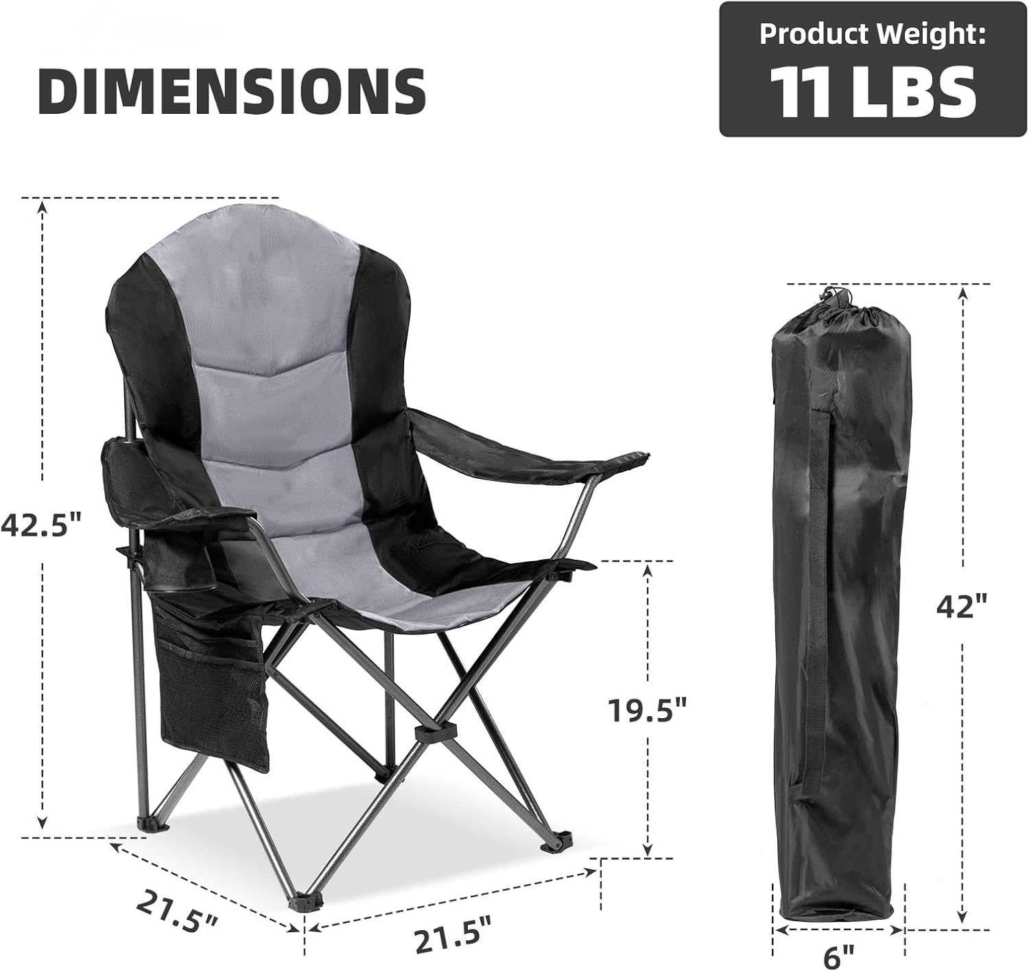 2 Pack Folding Camping Chairs  - Outdoor Camping High Chair recensie en prijs