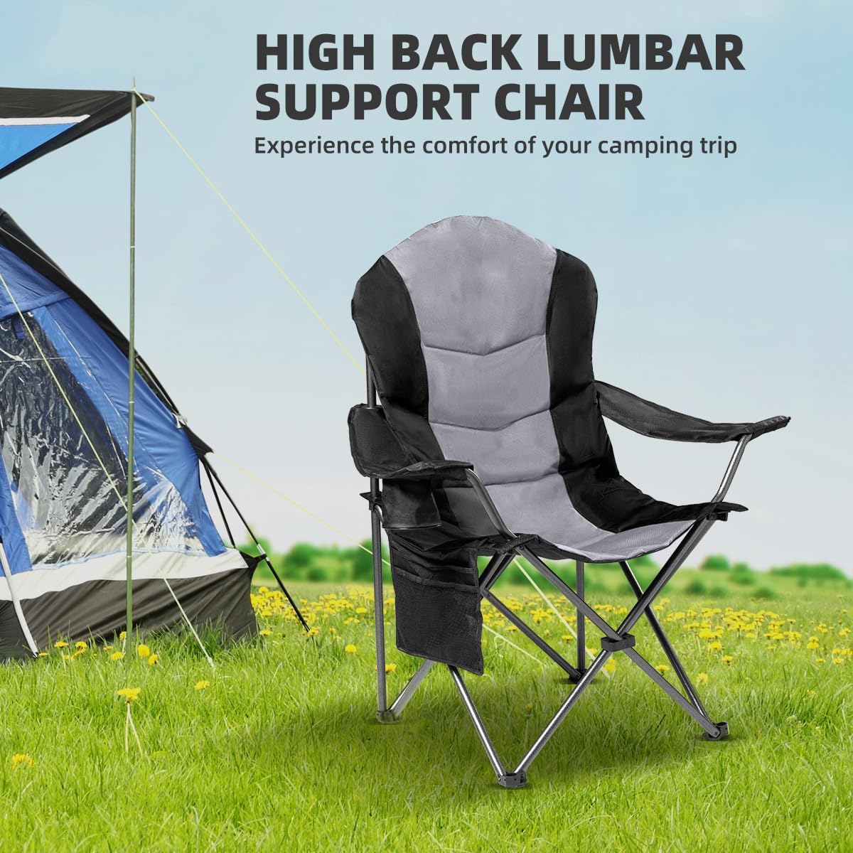 2 Pack Folding Camping Chairs  - Outdoor Camping High Chair recensie en prijs